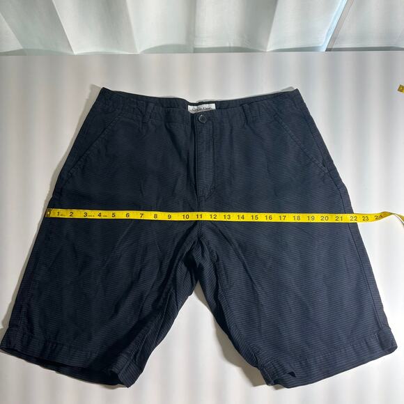 Calvin Klein Navy Blue & Black Striped Cotton Bermuda Shorts Mens Size W32/L11 - Picture 12 of 15